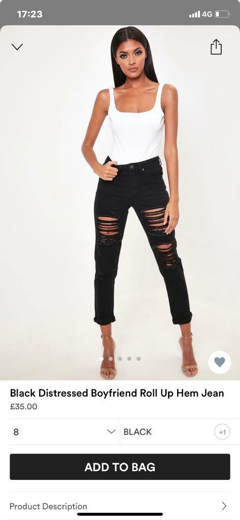 ripped jeans size 8